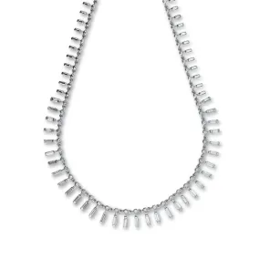 14 & 18K Diamond Baguette Necklace