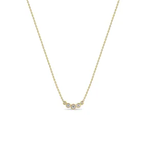 14k 5 Graduated Diamond Bezel Necklace