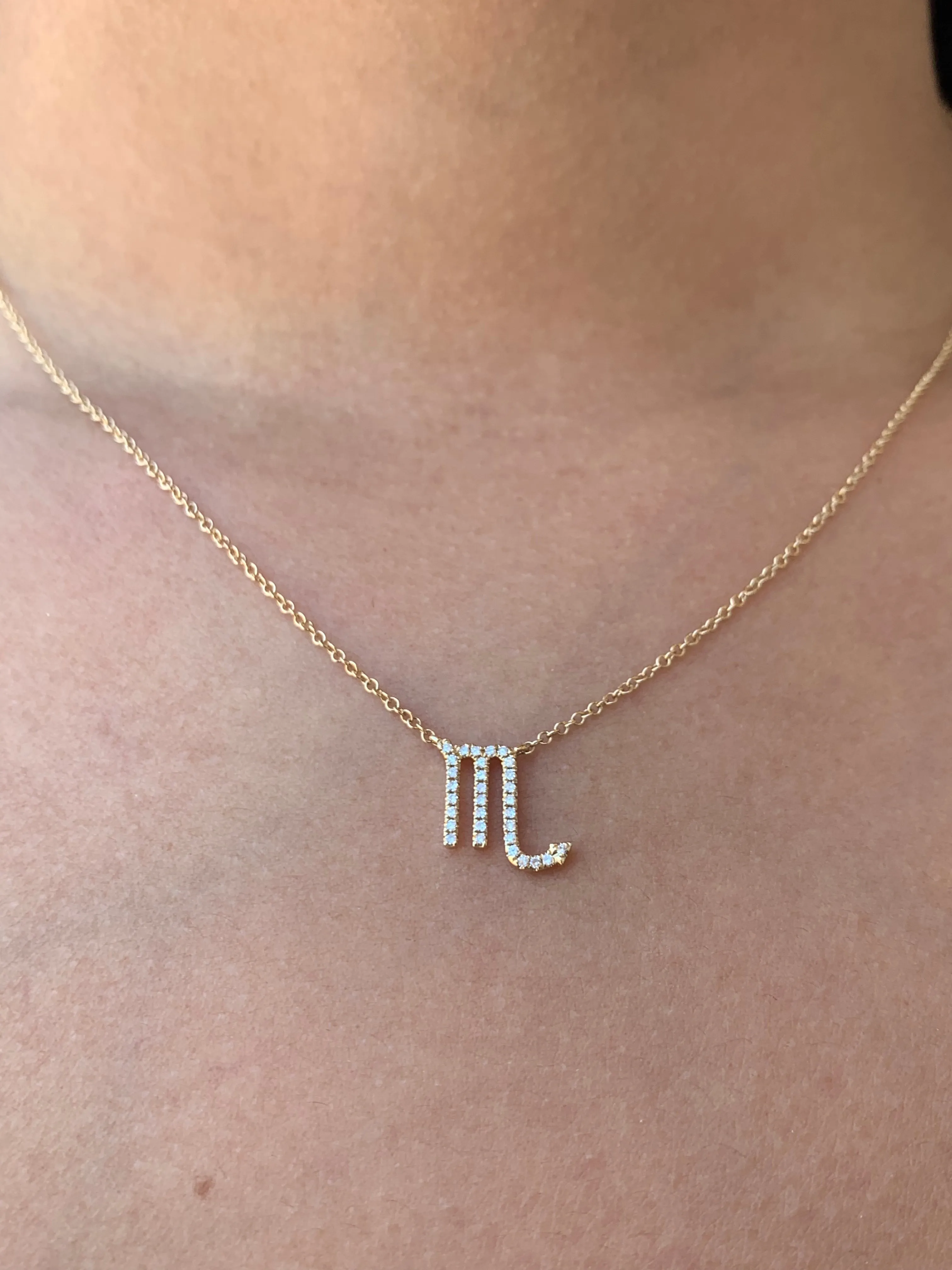 14k Gold Scorpio Diamond Necklace