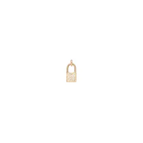 14k Midi Bitty Pavé Diamond Padlock Charm