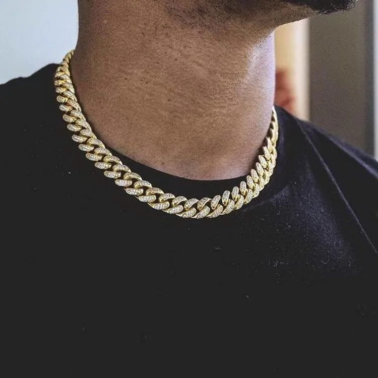 15mm Iced Out Miami Cuban Chain - Silver