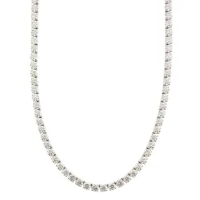 18K White Gold 4 Prong Diamond Line Necklace