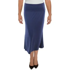 24seven Comfort Apparel Womens Plus Stretch Long Maxi Skirt