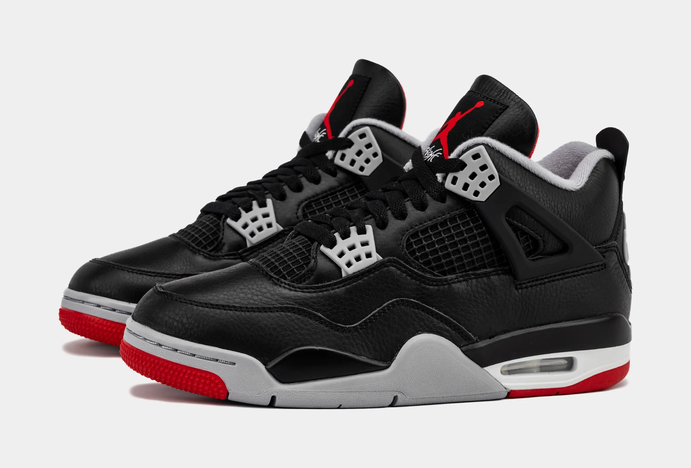 Air Jordan 4 Retro Bred Reimagined Mens Lifestyle Shoes (Black/Fire Red/Cement Grey) Limit One Per Customer