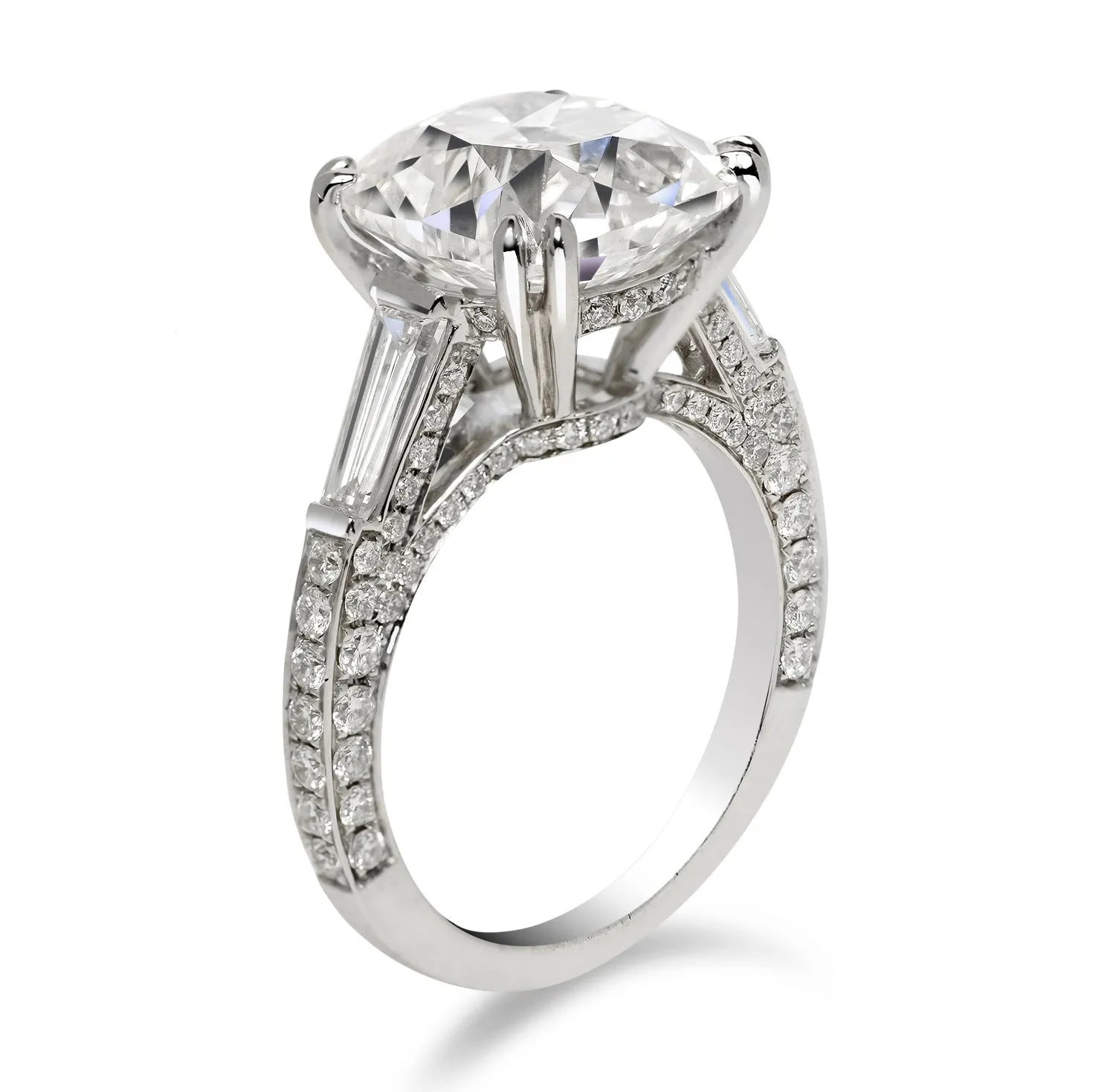 ARIA 8 CARAT CUSHION CUT E COLOR VVS1 CLARITY DIAMOND ENGAGEMENT RING 18KW GIA CERTIFIED  6 CT E VVS1 BY MIKE NEKTA