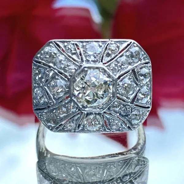 Art Deco Diamond Dinner Ring