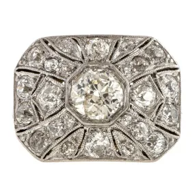 Art Deco Diamond Dinner Ring