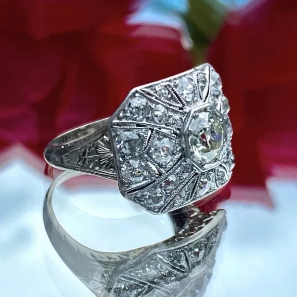 Art Deco Diamond Dinner Ring