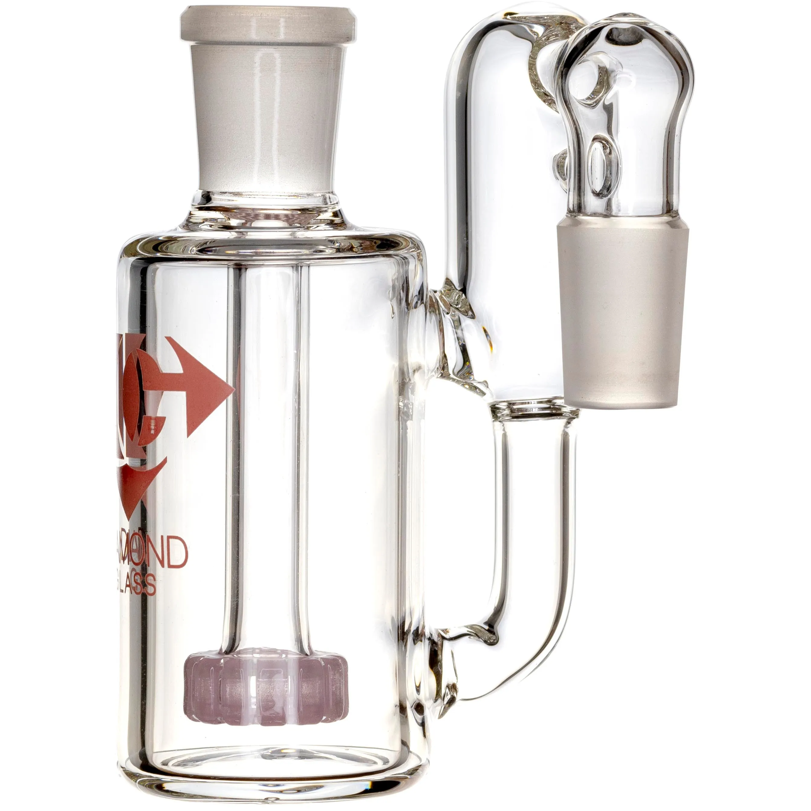 Ash Catcher w/ 18mm Joint, 90 Angle, Showerhead  Recycler Perc, by Diamond Glass