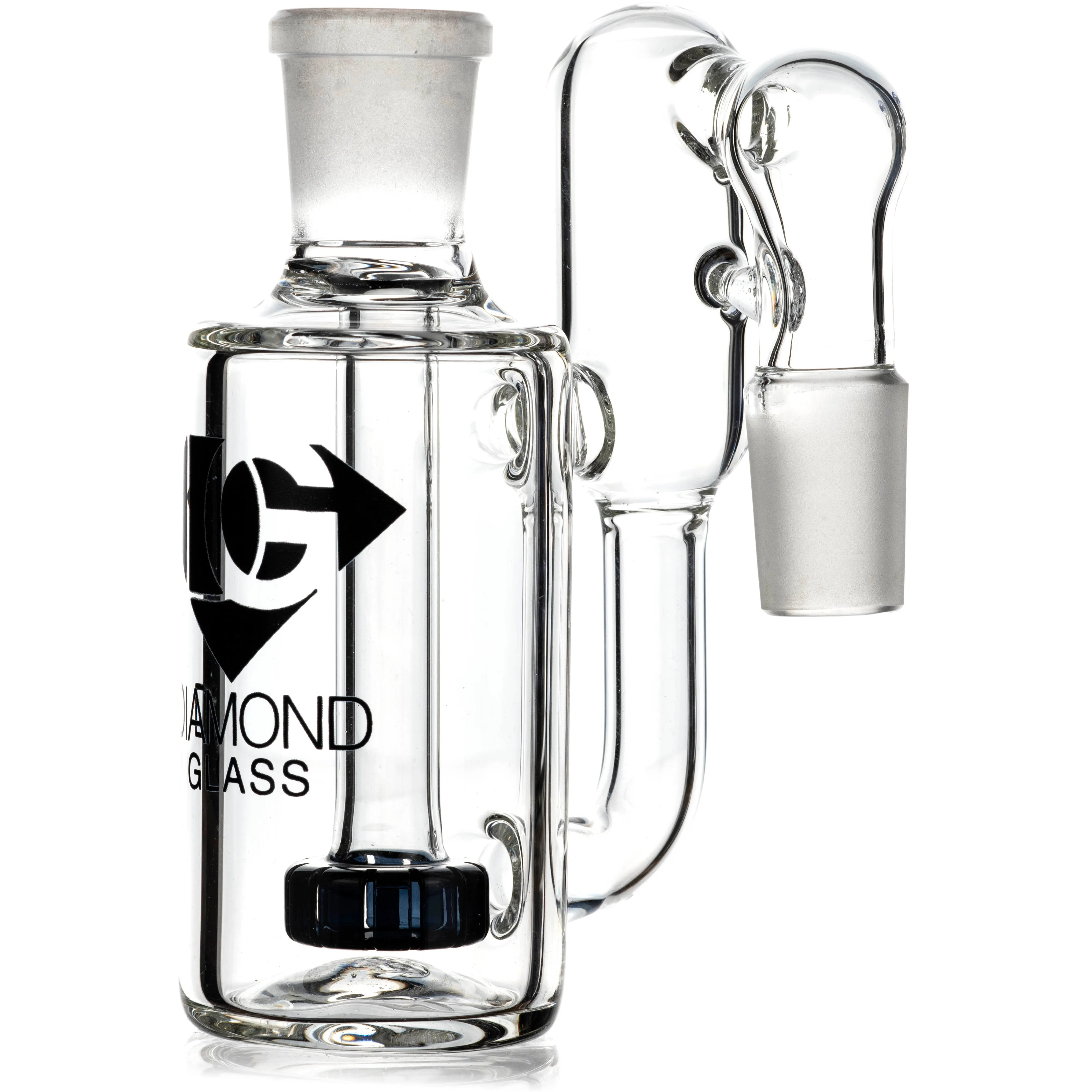 Ash Catcher w/ 18mm Joint, 90 Angle, Showerhead  Recycler Perc, by Diamond Glass