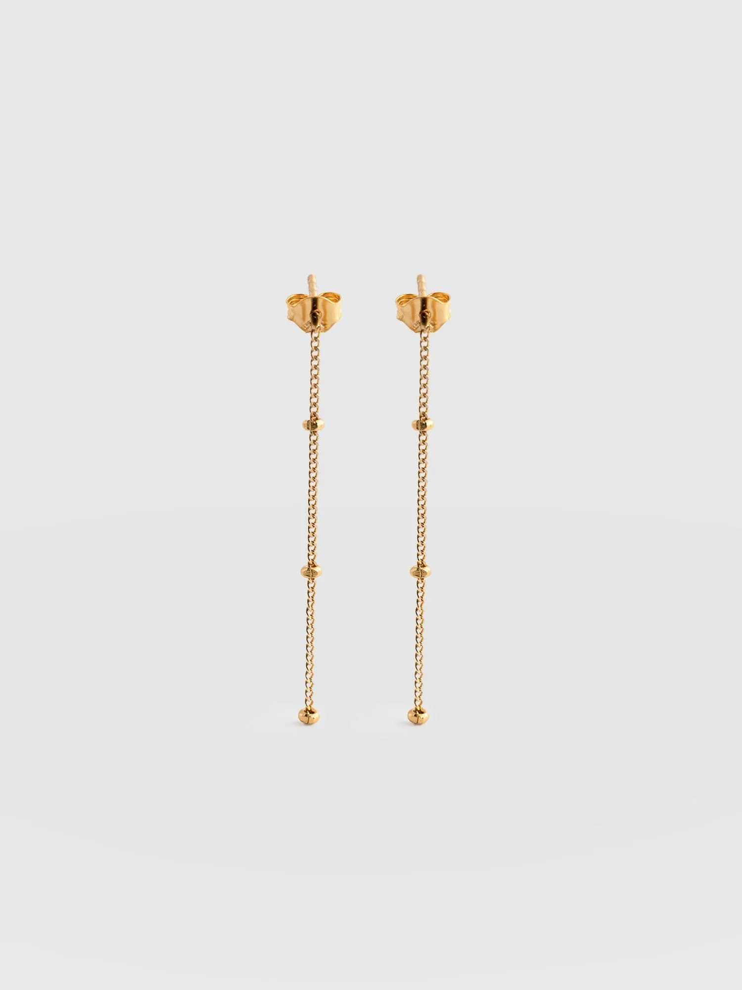 Ball Chain Drop Earrings - Gold