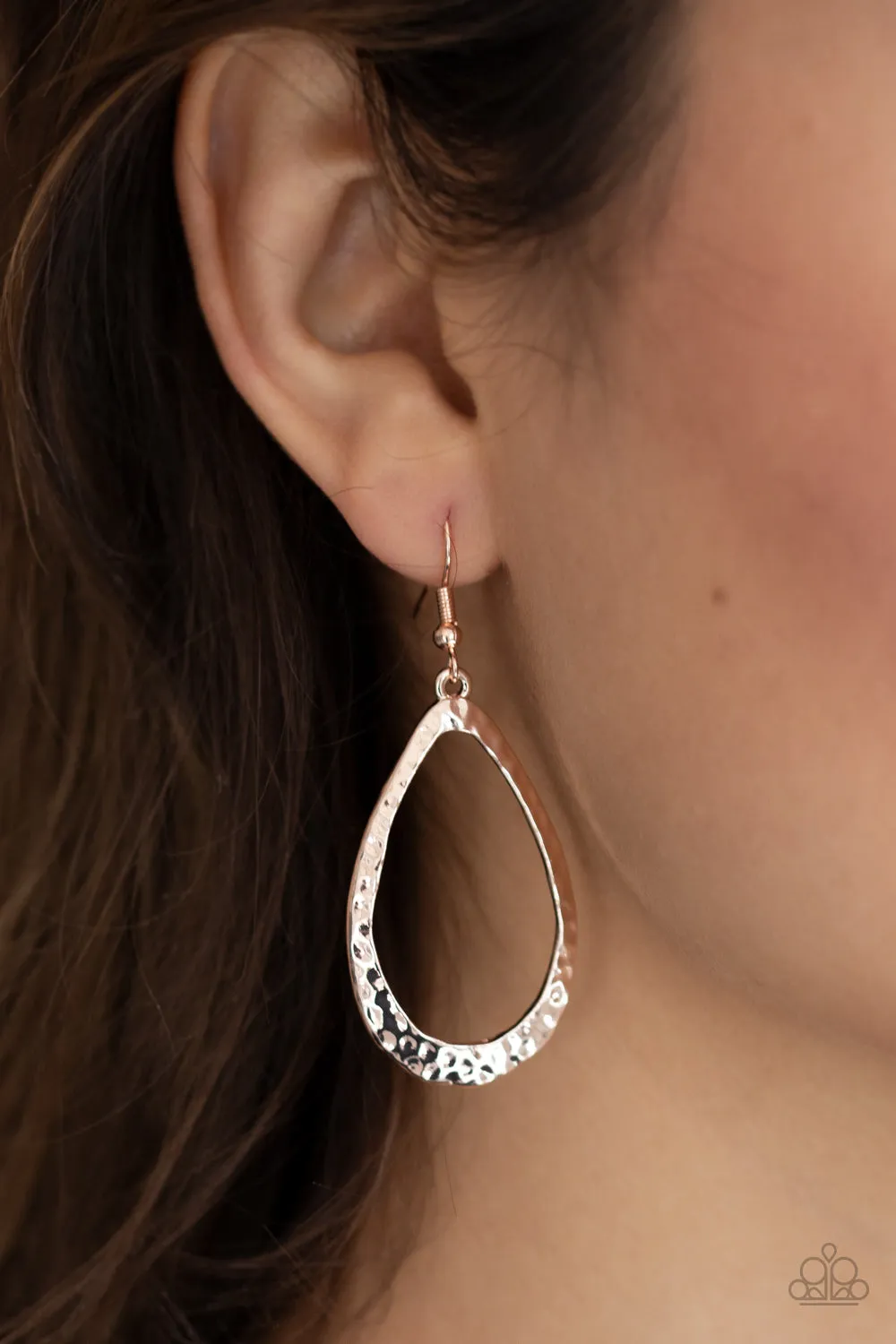 BEVEL-headed Brilliance - Rose Gold Earring