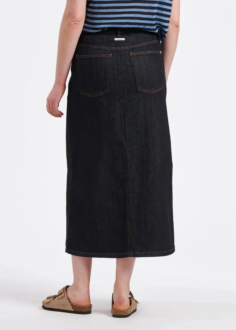 BRYCE MIDI LENGTH DENIM SKIRT - HUMILITY