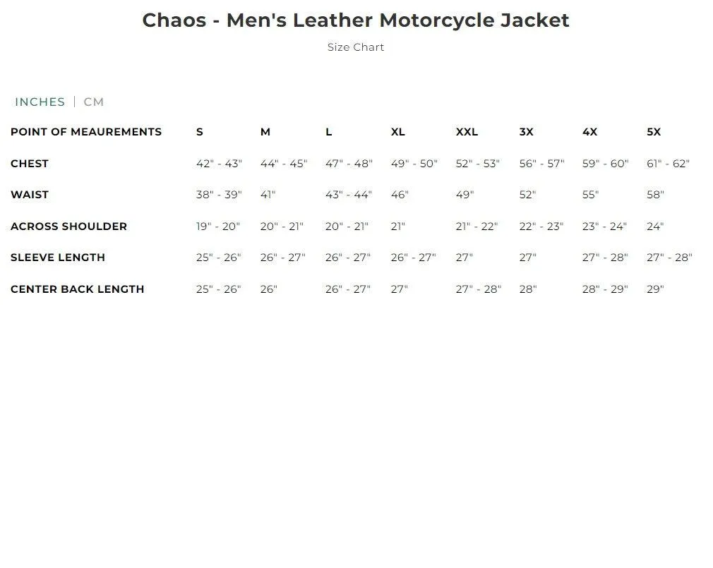 Chaos - Men's Leather Motorcycle Jacket