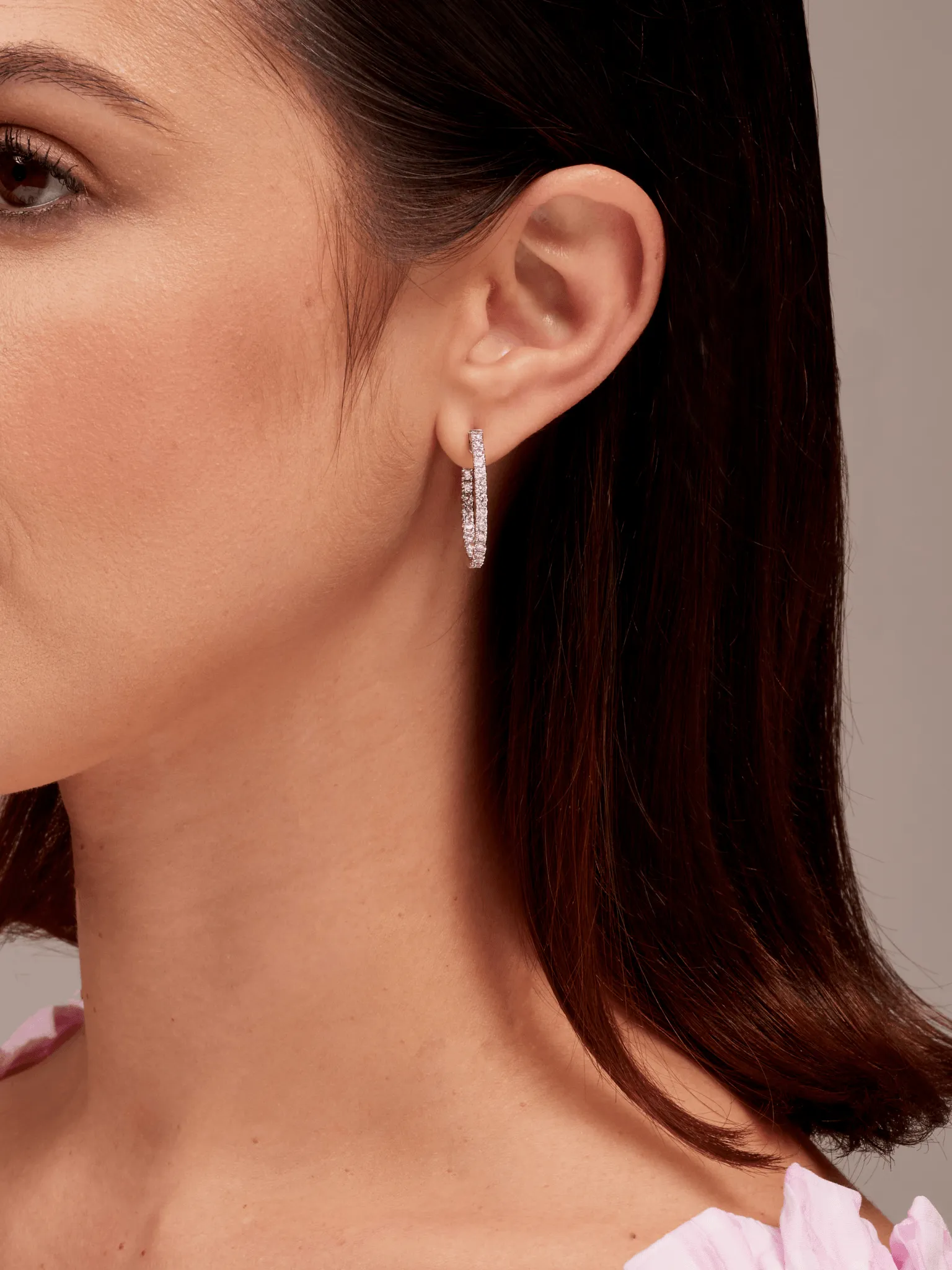 Chunky Inside Out Diamond Hoop Earrings 18K