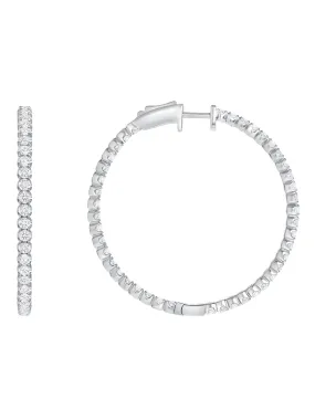 Chunky Inside Out Diamond Hoop Earrings 18K