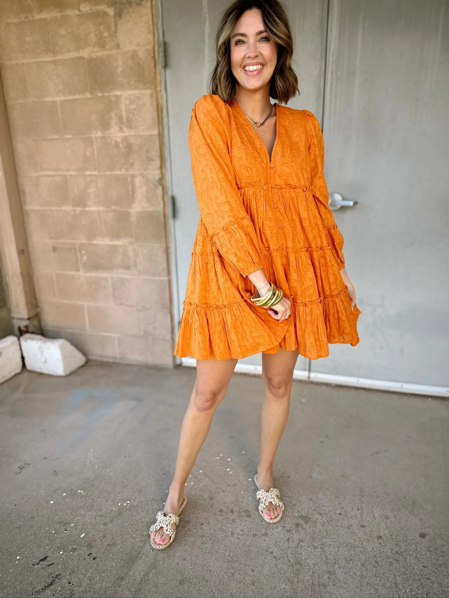 Cleobella Blythe Mini Dress | Bright Orange