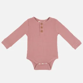 Cozy Long Sleeve Bodysuit/Top - Twilight Mauve