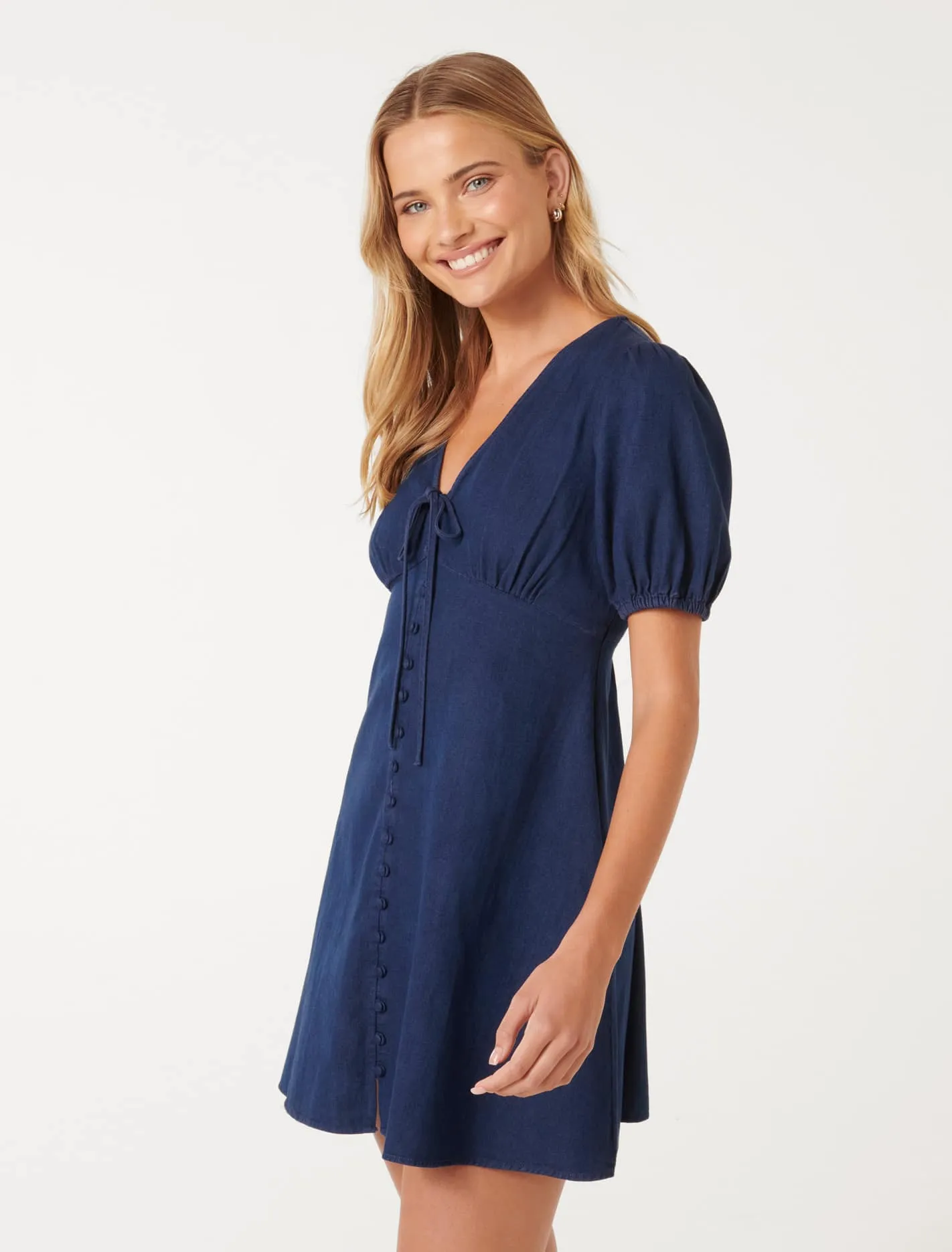 Darcie Denim Ruched Bodice Dress