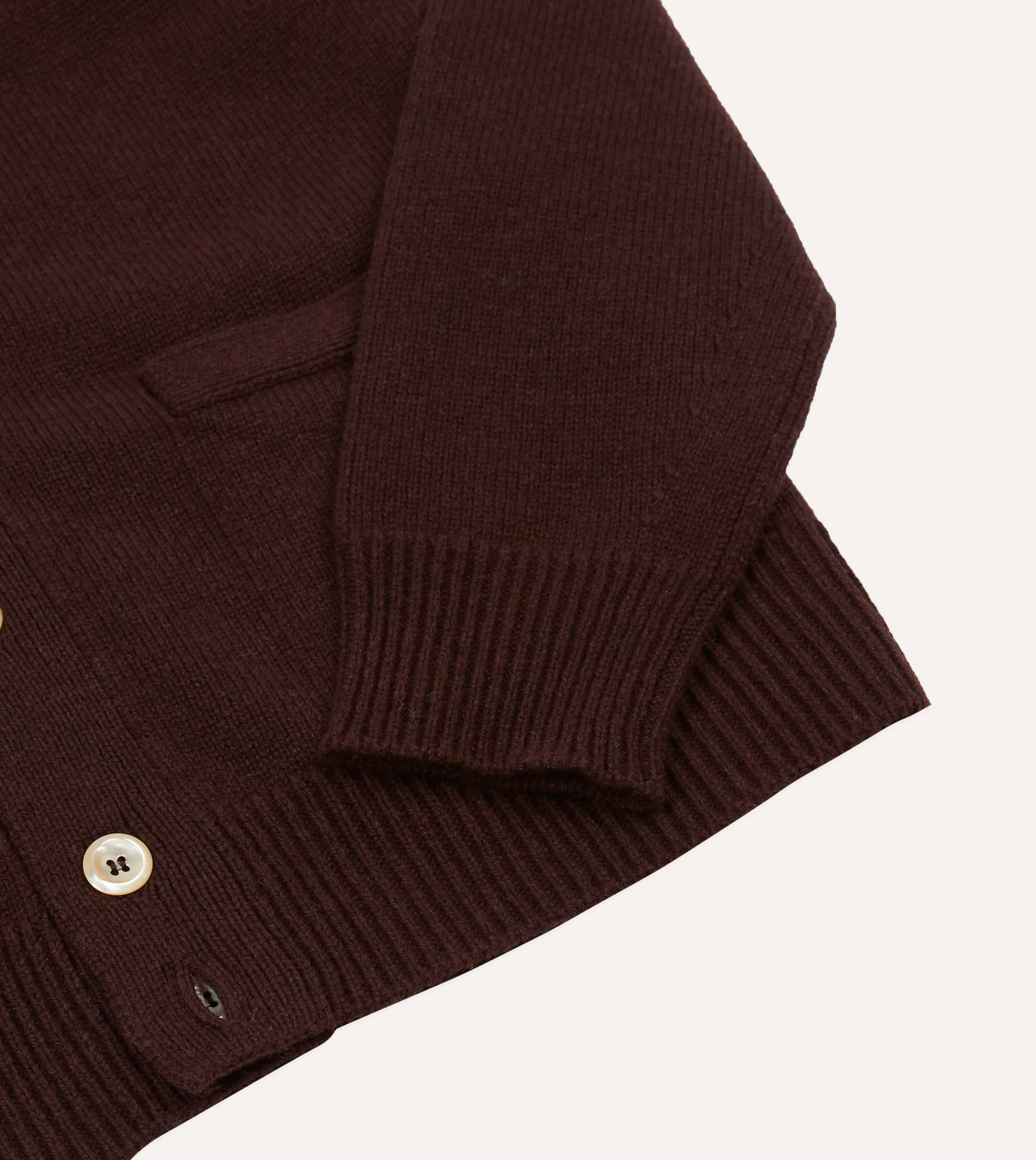 Dark Brown Lambswool 6 Button Cardigan