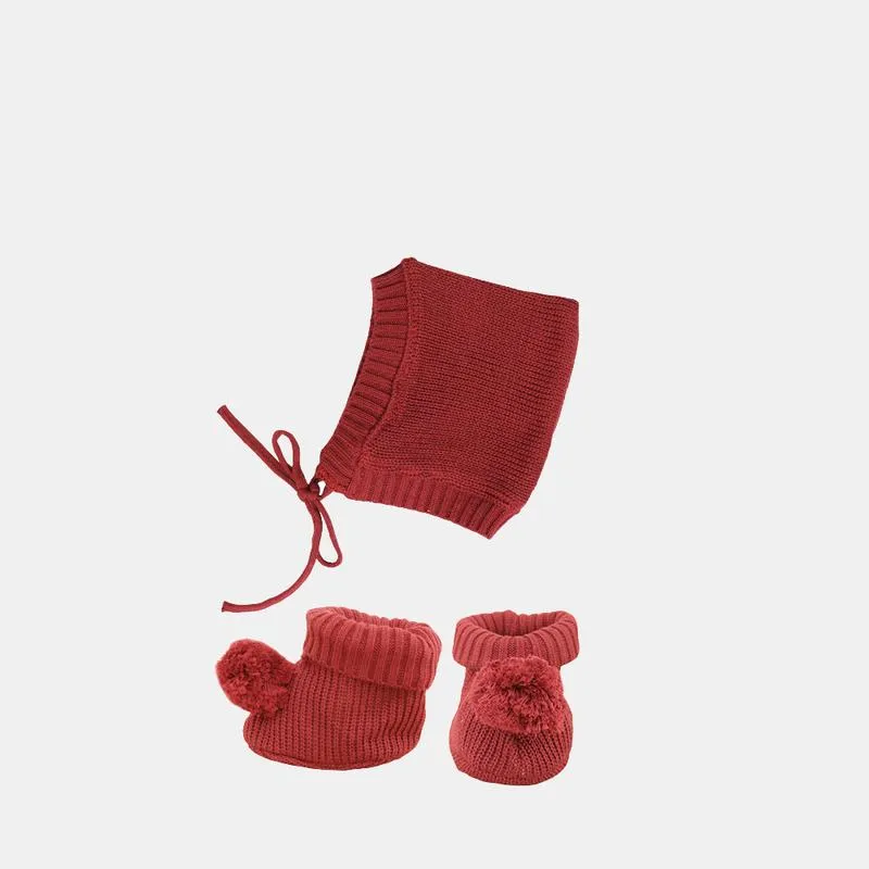 Dinkum Doll Snuggly Knit Set, Plum