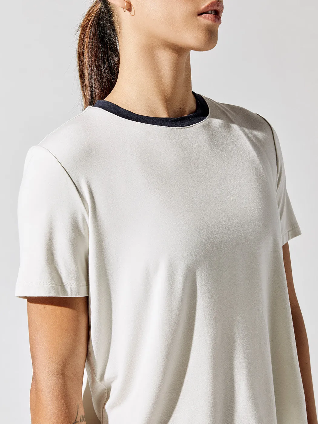 Djuna Jersey Tee - White/Indigo