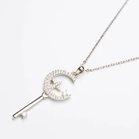 Dream Moon Key Diamond Pendant Necklace[pre order] - SN007