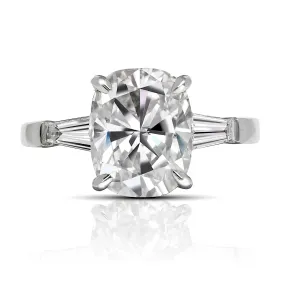 ELLA 5 CARAT CUSHION CUT H COLOR INTERNALLY FLAWLESS CLARITY DIAMOND ENGAGEMENT RING 18K GOLD GIA CERTIFIED 4CT H IF BY MIKE NEKTA