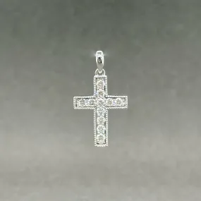 Estate 14K W Gold 0.36ctw H-I/SI2-I1 Diamond Cross