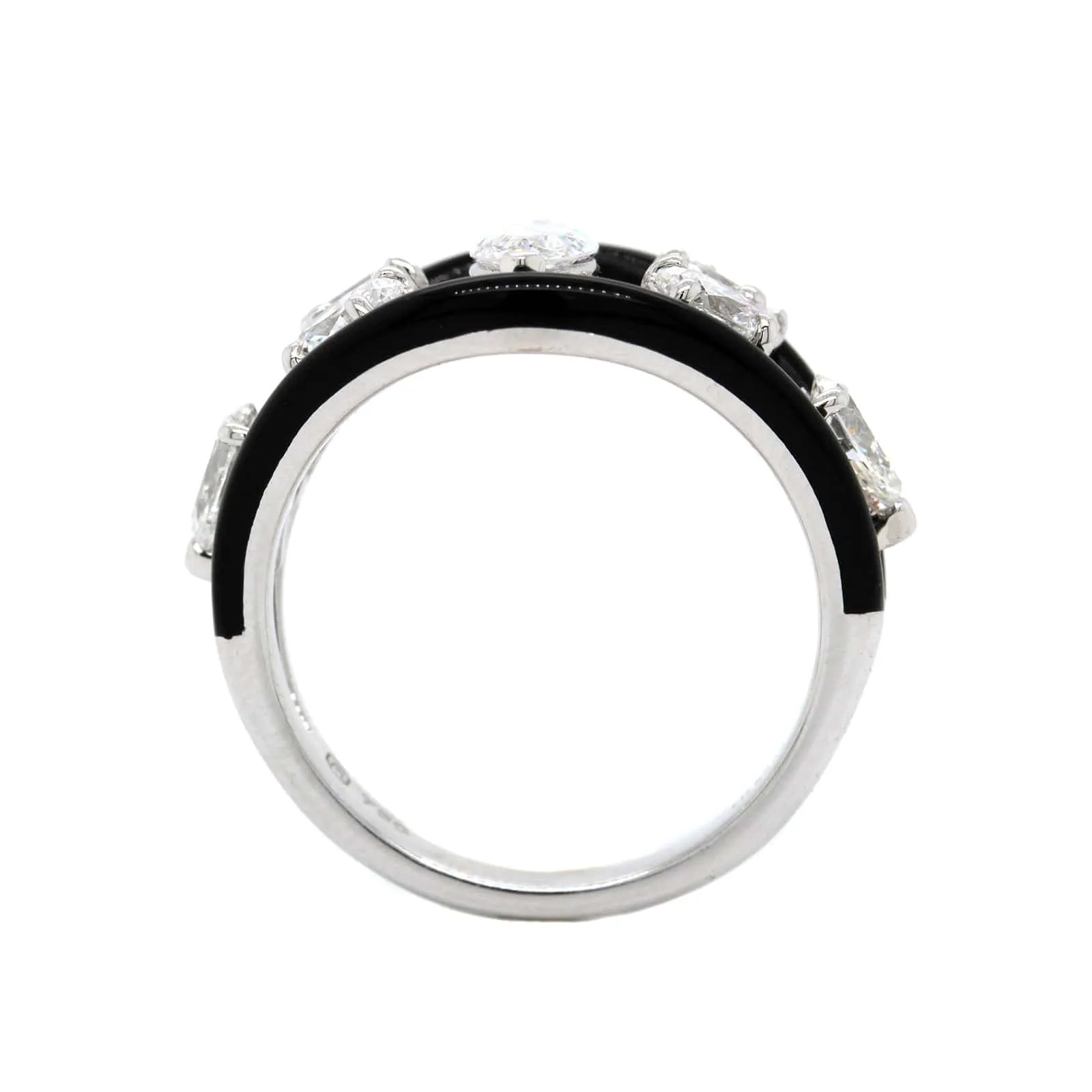 Etho Maria 18K White Gold & Black Ceramic Diamond Ring