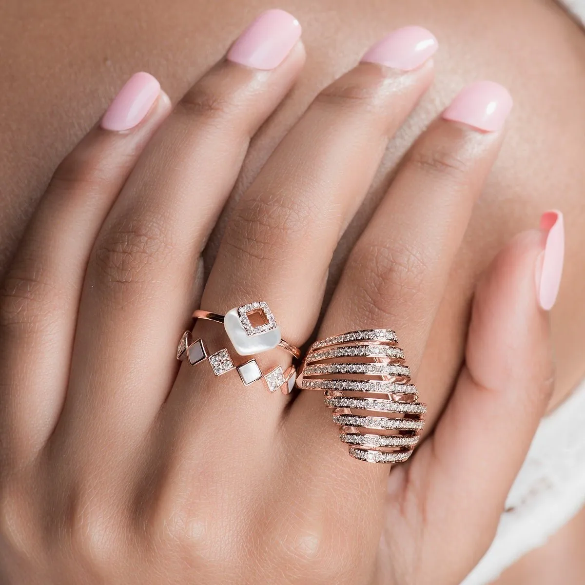 Full Finger Diamond Cocktail Ring