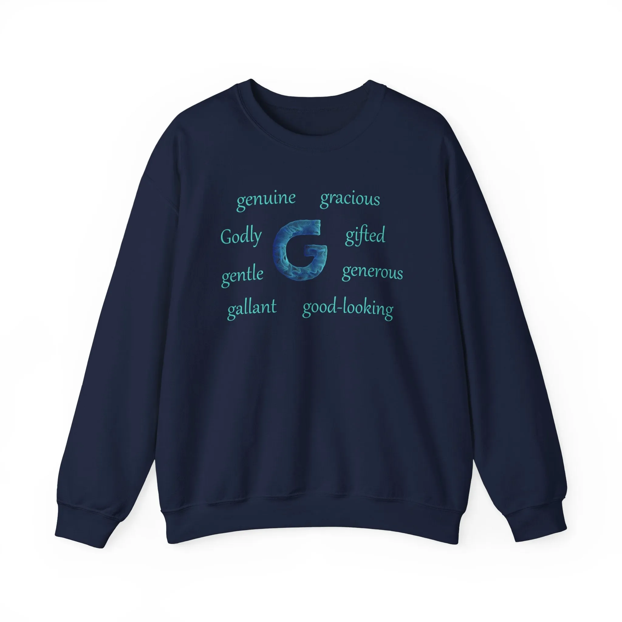 G Alphabet Sweatshirt, Motivational, Optimistic, Alphabet Initial "G", Mental Health Unisex Heavy Blend™ Crewneck Sweatshirt, Self-affirming shirt