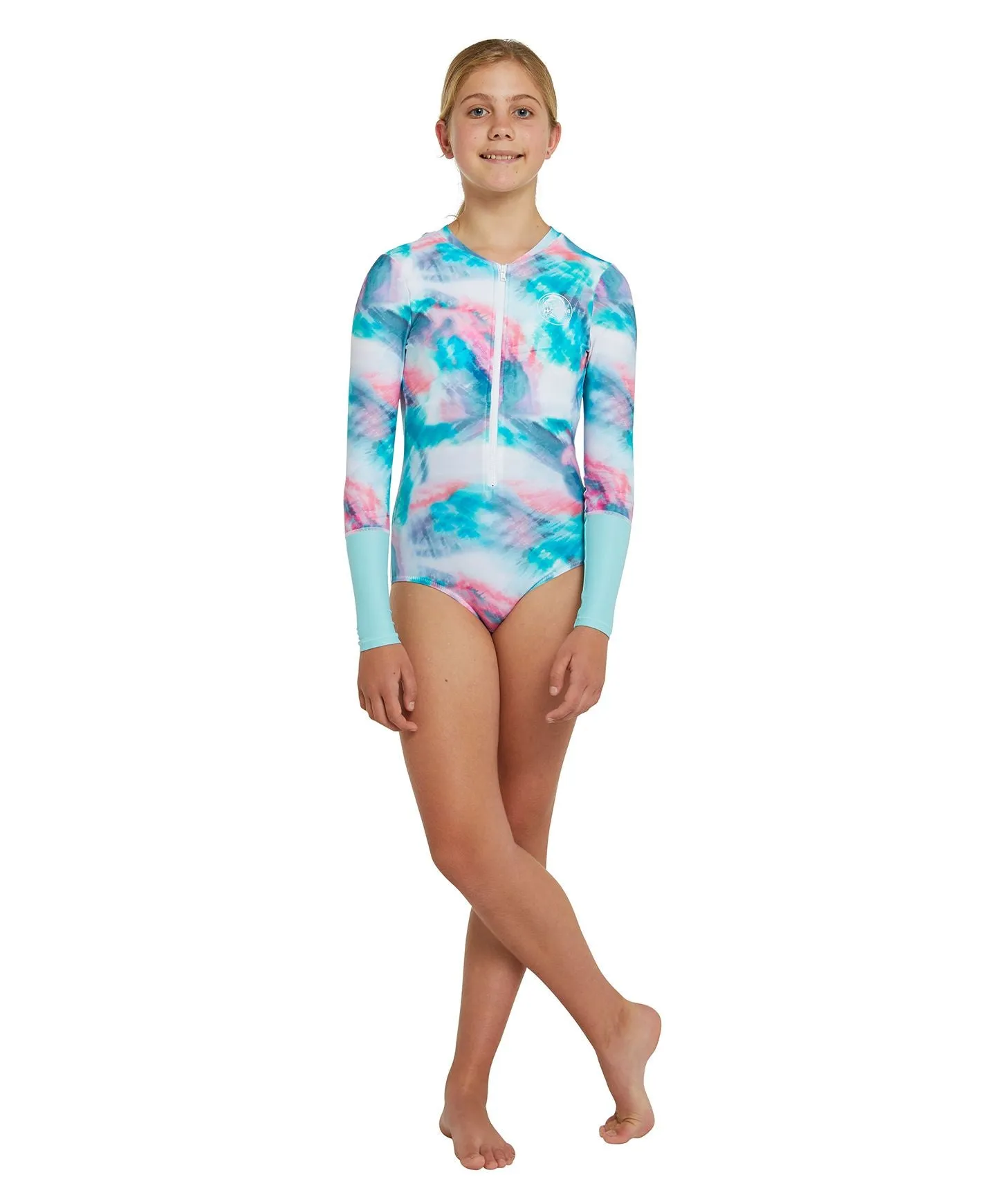 Girl's Bahia Long Sleeve FZ Surfsuit - Wavedye