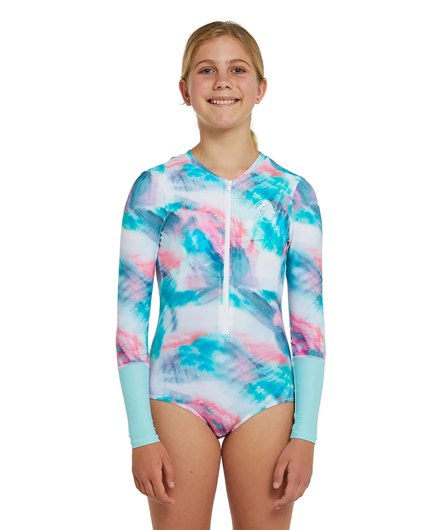 Girl's Bahia Long Sleeve FZ Surfsuit - Wavedye