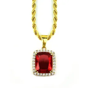 Gold Gods Aura Ruby Necklace