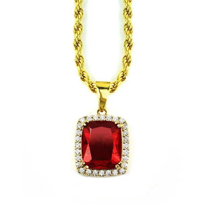 Gold Gods Aura Ruby Necklace