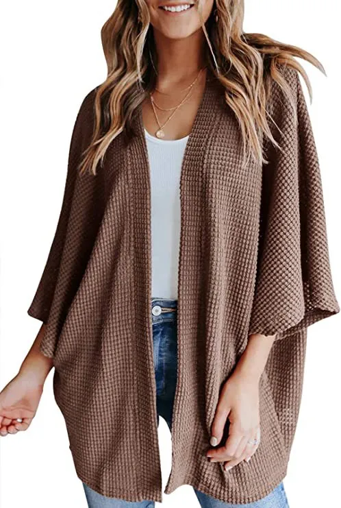 Haute Edition Women's Cocoon Lightweight Kimono Sleeve Sweater Cardigan