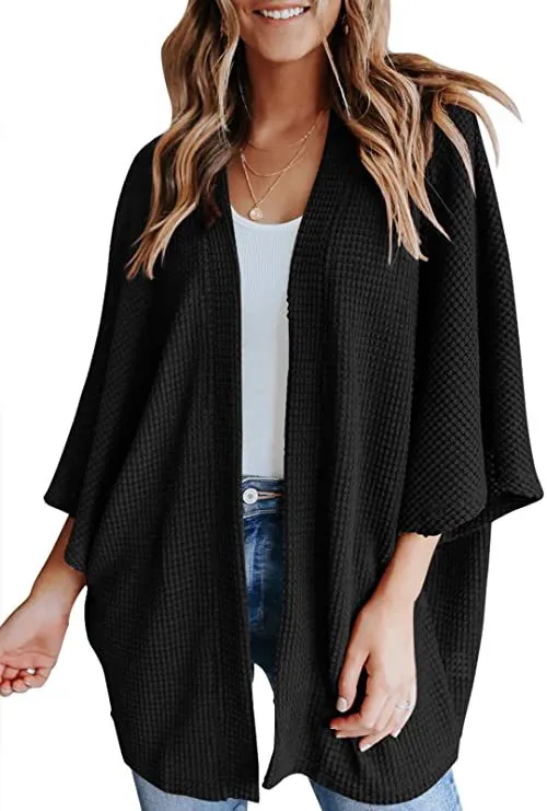 Haute Edition Women's Cocoon Lightweight Kimono Sleeve Sweater Cardigan