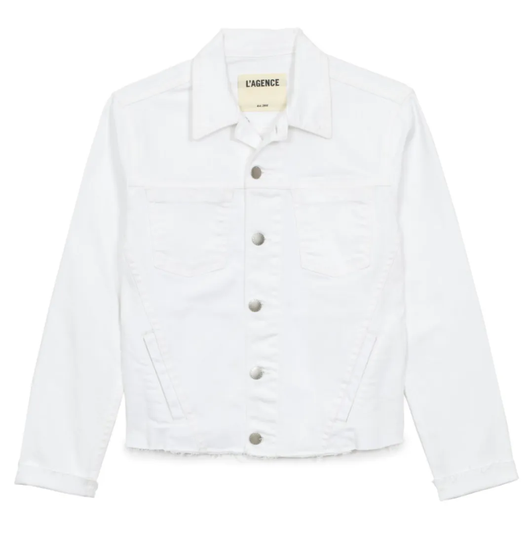 Janelle Slim Denim Jacket (Blanc)