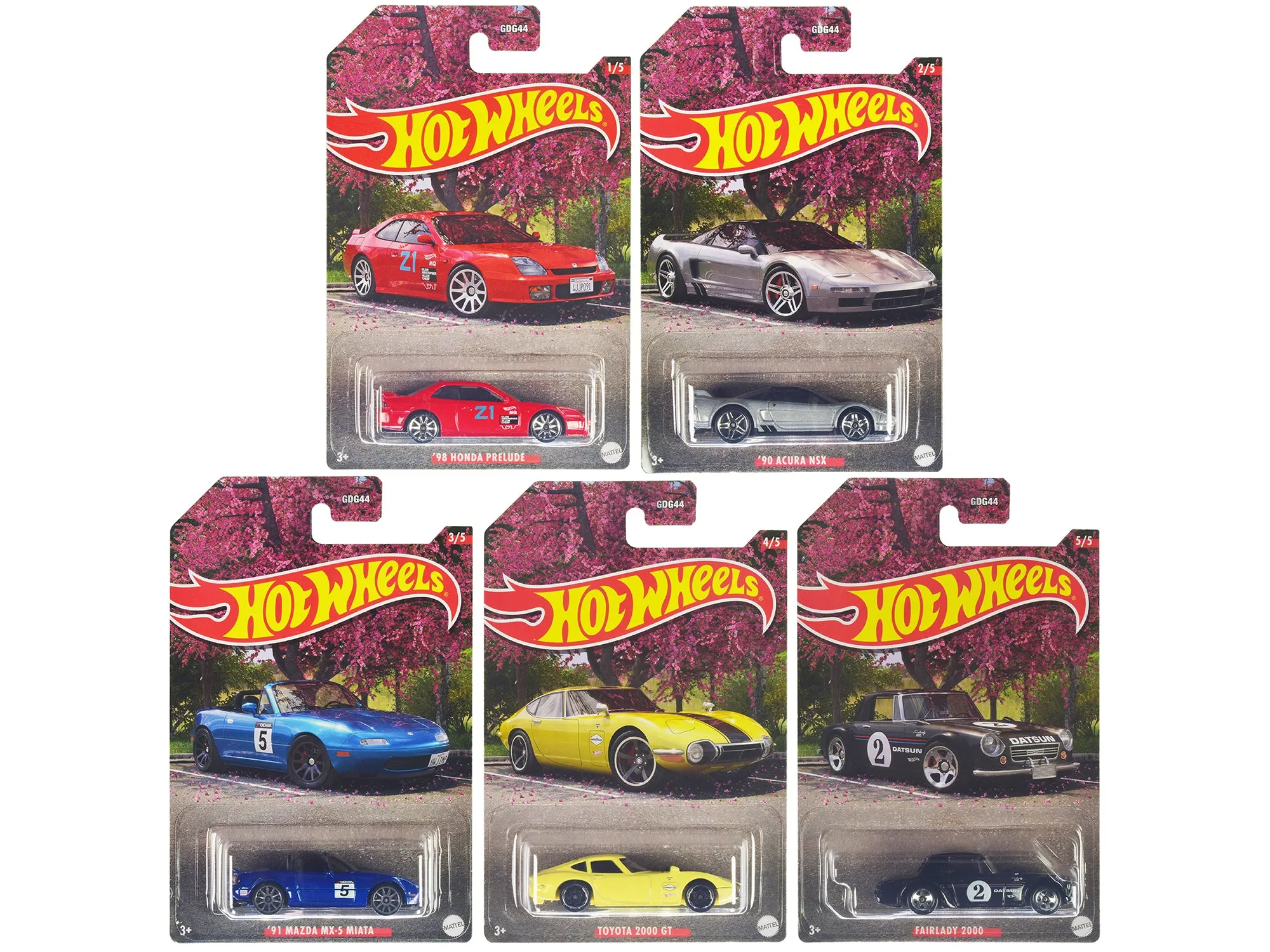 JDM Assortment 5 piece Set Diecast Model Cars by Hot Wheels