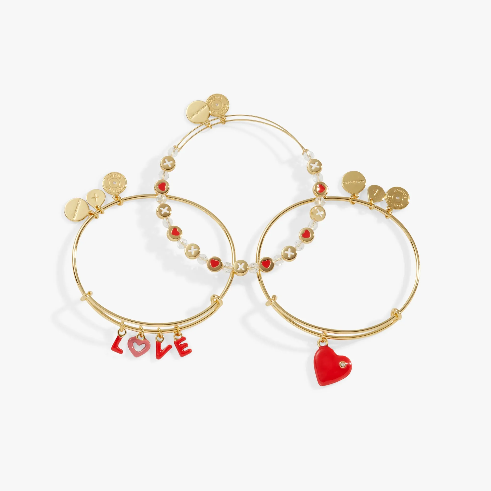 'LOVE' Charm Bangle, Set of 3