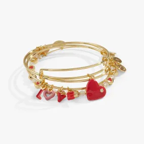 'LOVE' Charm Bangle, Set of 3