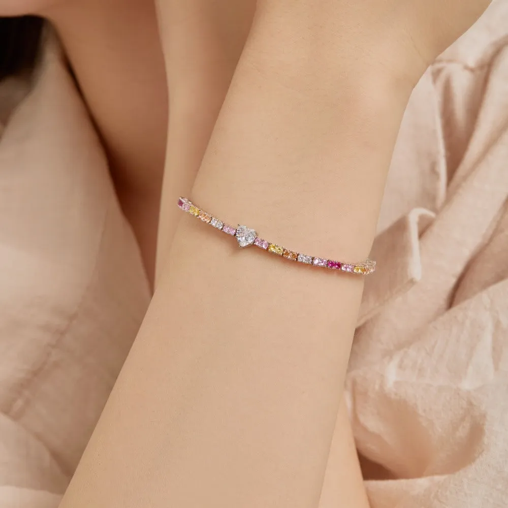 Love Rainbow Zirconia Tennis Bracelet