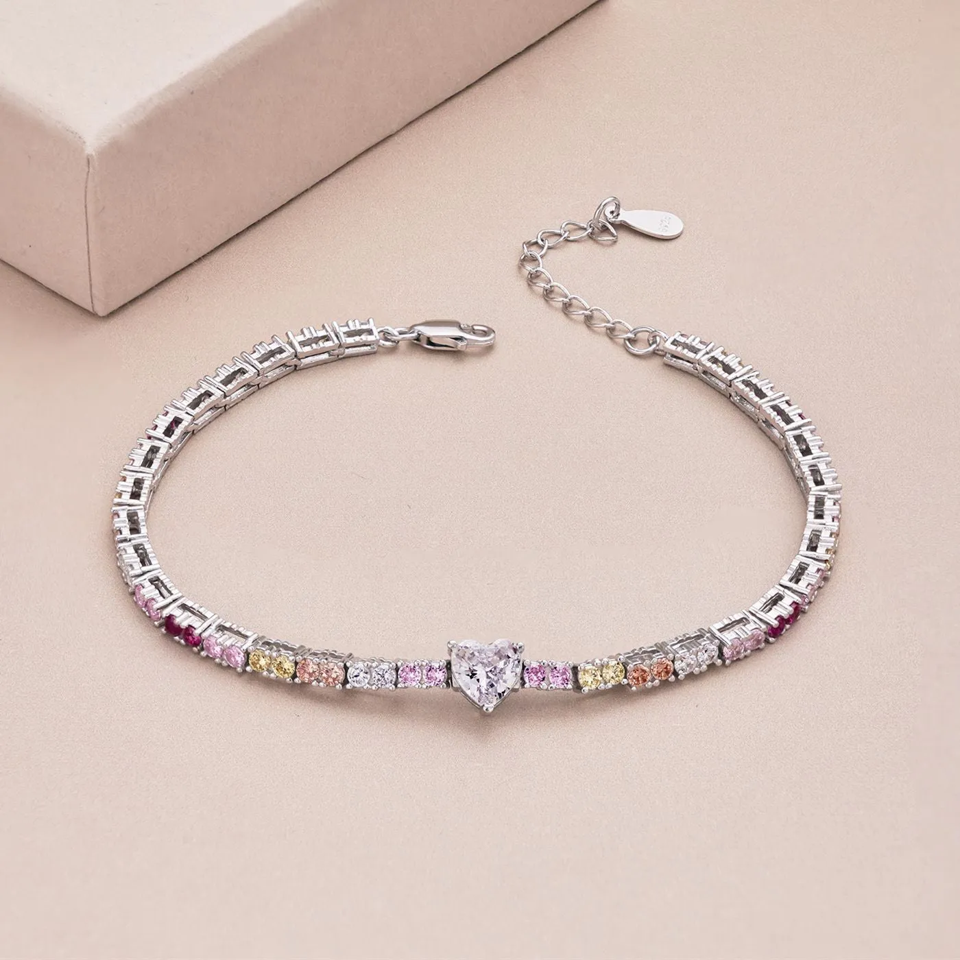 Love Rainbow Zirconia Tennis Bracelet