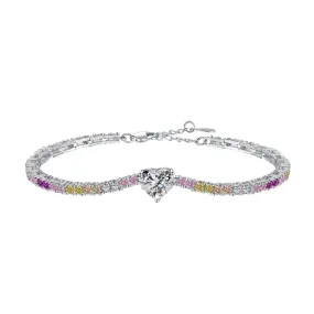 Love Rainbow Zirconia Tennis Bracelet