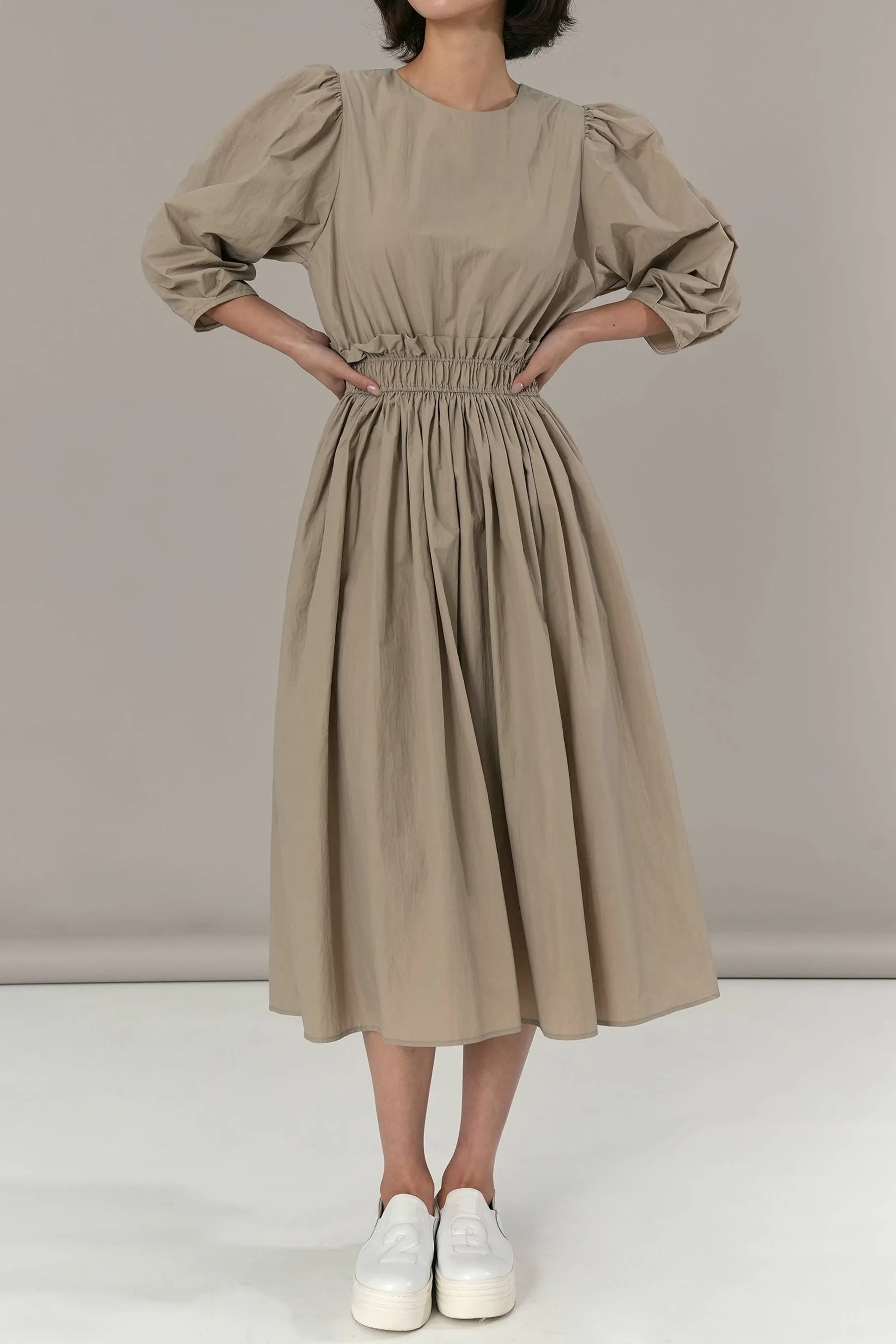 Mandy Midi Dress, Beige