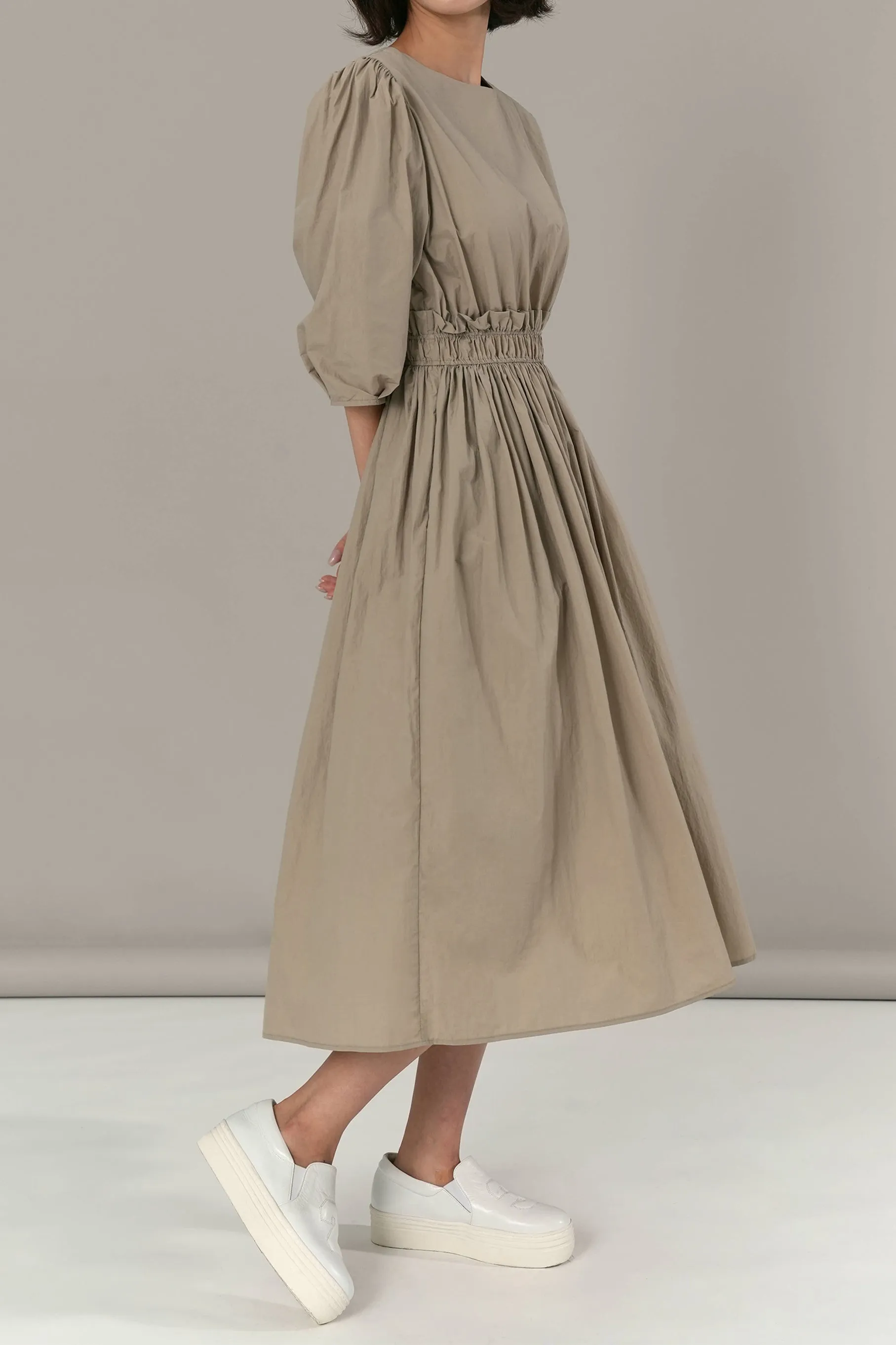 Mandy Midi Dress, Beige