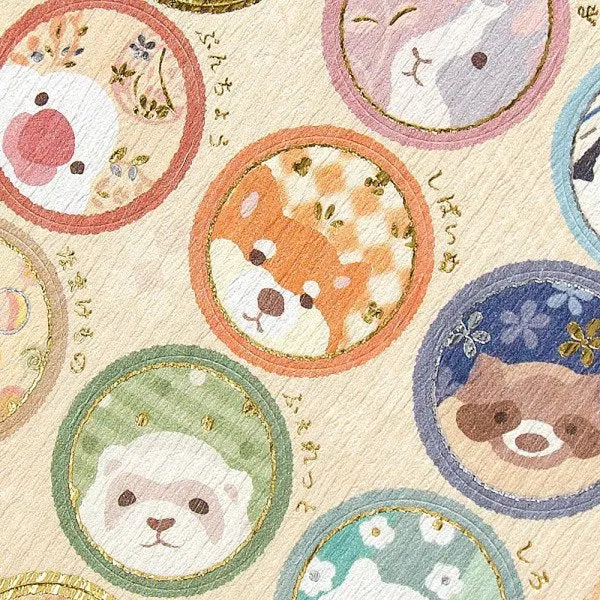 NB Foron Washi Paper Round Animals Stickers