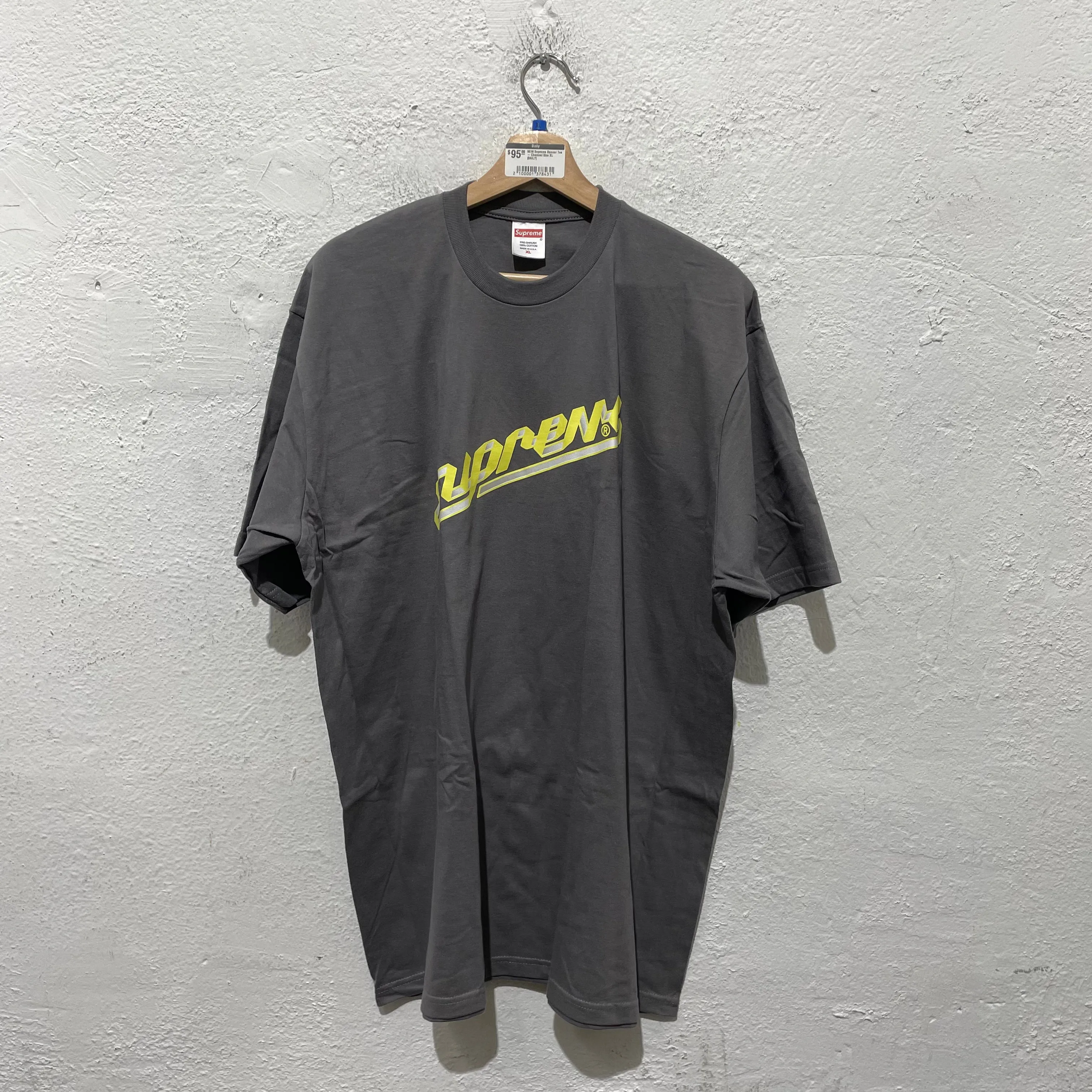 NEW Supreme Banner Tee - Charcoal