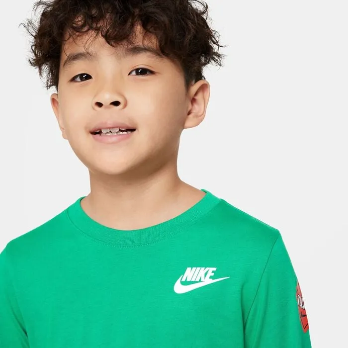 NIKE JUNIOR RETRO LONG SLEEVE GREEN TEE